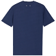 Hombre Autros Liso - Camiseta de algodón orgánico de color liso para hombre, Azul marino vista trasera