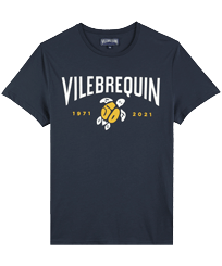 Herren Andere Bedruckt - VBQ 50 T-Shirt aus Baumwolle für Herren, Marineblau Vorderansicht