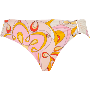 Mujer Braguitas Estampado - Braguita de bikini de talle medio con estampado Kaleidoscope para mujer, Camellia vista frontal
