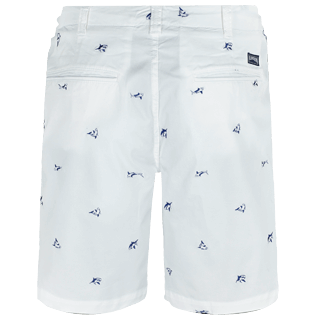 Hombre Autros Estampado - Bermudas tipo pantalones chinos para hombre con bordado del motivo 2009 Les Requins, Blanco back Hombre Autros Estampado - Bermudas tipo pantalones chinos para hombre con bordado del motivo 2009 Les Requins, Blanco back