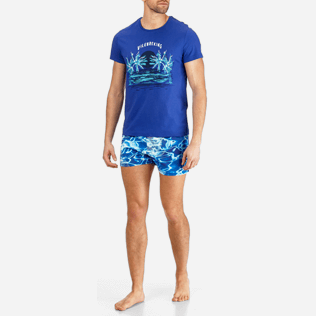 Hombre T-Shirt Estampado - Camiseta de algodón con estampado Vilebreking para hombre, Azul neptuno frontworn Hombre T-Shirt Estampado - Camiseta de algodón con estampado Vilebreking para hombre, Azul neptuno frontworn