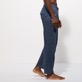 Men Others Solid - Unisex Linen Pants Solid, Navy heather details view 2