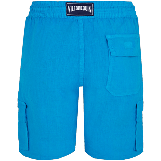 Men Others Solid - Men Cargo Linen Bermuda Shorts Solid, Hawaii blue back Men Others Solid - Men Cargo Linen Bermuda Shorts Solid, Hawaii blue back