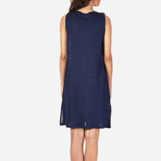 Women Others Solid - Women Cowl neck Linen Jersey Dress Solid, Navy supp2 Women Others Solid - Women Cowl neck Linen Jersey Dress Solid, Navy supp2