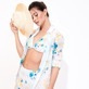 Women Underwire Printed - Women Halter Bikini Top Belle Des Champs, Soft blue details view 2