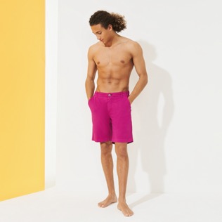 Hombre Autros Gráfico - Bermudas tipo pantalones chinos para hombre con el estampado Micro Flowers, Shocking pink detalles vista 6