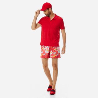 Men Others Solid - Men Linen Jersey Polo Shirt Solid, Red polish supp2 Men Others Solid - Men Linen Jersey Polo Shirt Solid, Red polish supp2