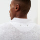 Hombre Autros Liso - Polo en punto de lino de color liso para hombre, Blanco detalles vista 3