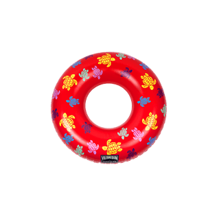 Others Printed - Inflatable Pool Ring Ronde des Tortues - VILEBREQUIN X SUNNYLIFE, Poppy red back view