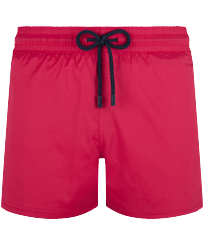 Men Swimwear Short and Fitted Stretch Solid Burgundy front view