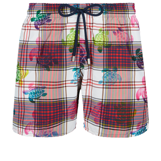 Herren Klassische dünne Stoffe Grafisch - Ultraleichte und verstaubare Carreaux & Turtles Bademode für Herren, Multicolor front Herren Klassische dünne Stoffe Grafisch - Ultraleichte und verstaubare Carreaux & Turtles Bademode für Herren, Multicolor front