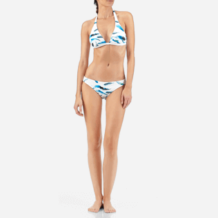 Damen Unterteile Bedruckt - Blue Breath-Bikinihose, Weiss frontworn Damen Unterteile Bedruckt - Blue Breath-Bikinihose, Weiss frontworn