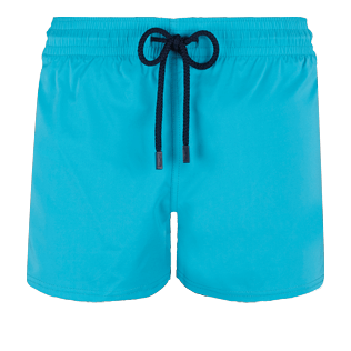 Uomo Classico corto Unita - Costume da bagno corto uomo stretch e aderente a tinta unita, Blu curacao front Uomo Classico corto Unita - Costume da bagno corto uomo stretch e aderente a tinta unita, Blu curacao front