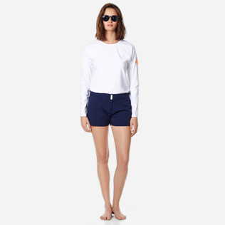 Andere Bedruckt - Unisex Rashguard T-Shirt mit elegantem Muster, Weiss supp6 Andere Bedruckt - Unisex Rashguard T-Shirt mit elegantem Muster, Weiss supp6