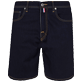 Men Others Solid - Men 5-Pocket Denim Bermuda Shorts, Dark denim w1 front view
