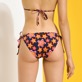 Mujer Fitted Estampado - Braguita de bikini de corte brasileño con tiras anudadas en los laterales y estampado Stars Gift para mujer, Azul marino detalles vista 1