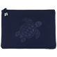 Others Printed - Zipped Turtle Beach Pouch, Navy front view