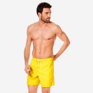 Men Classic Solid - Men swimtrunks Solid, Citron frontworn Men Classic Solid - Men swimtrunks Solid, Citron frontworn