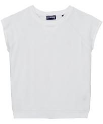 Girls Sleeveless T-Shirt Solid Weiss Vorderansicht