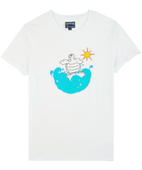 Homme AUTRES Imprimé - T-shirt en Coton Organique homme Surf, Blanc vue de face