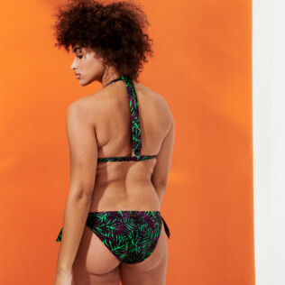 Bild von Damen Klassische Höschen Bedruckt - Madrague Bikinihose zum Binden für Damen, Grass green Rückansicht getragen Bild von Damen Klassische Höschen Bedruckt - Madrague Bikinihose zum Binden für Damen, Grass green Rückansicht getragen