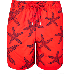 Men Embroidered Embroidered - Men Swimtrunks Embroidered Starlettes - Limited Edition, Poppy red front Men Embroidered Embroidered - Men Swimtrunks Embroidered Starlettes - Limited Edition, Poppy red front