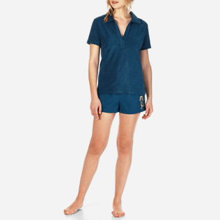 Women Others Solid - Women Terry Cloth Polo shirt Solid, Spray frontworn Women Others Solid - Women Terry Cloth Polo shirt Solid, Spray frontworn