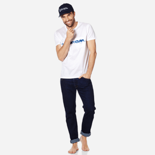 Hombre Autros Liso - Camiseta con logotipo de Vilebrequin retro para hombre, Blanco supp4 Hombre Autros Liso - Camiseta con logotipo de Vilebrequin retro para hombre, Blanco supp4