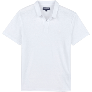 white linen polo shirt