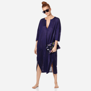 Women Others Solid - Women Long linen jersey Tunic Dress Solid, Midnight blue supp2 Women Others Solid - Women Long linen jersey Tunic Dress Solid, Midnight blue supp2