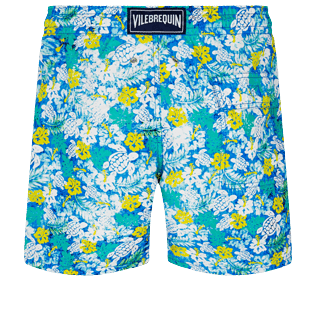 男款 Classic 印制 - 男士 Tropical Turtles Vintage 泳裤, Lazulii blue 后视图