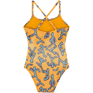 Girls One Piece Printed - Danse du Feu One piece, Turmeric back Girls One Piece Printed - Danse du Feu One piece, Turmeric back