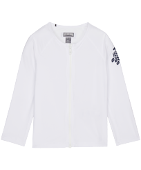 Kids Long Sleeves Rashguard Solid White front view