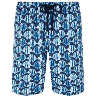 Men Others Printed - Men Swimwear Long Batik Fishes, Navy front view