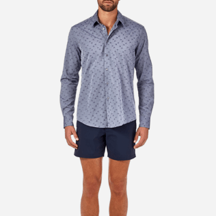 Camisetas Gráfico - Camisa en gasa de algodón con estampado Jacquard Tortues, Azul marino supp1 Camisetas Gráfico - Camisa en gasa de algodón con estampado Jacquard Tortues, Azul marino supp1