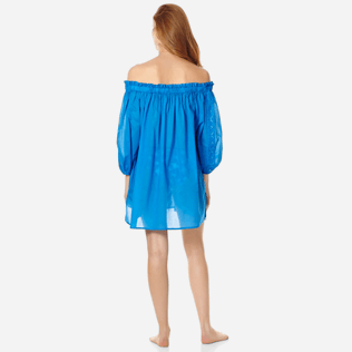 Mujer Autros Liso - Vestido de gasa de algodón con hombros descubiertos para mujer, Atoll backworn Mujer Autros Liso - Vestido de gasa de algodón con hombros descubiertos para mujer, Atoll backworn