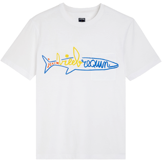 Herren Andere Bedruckt - HERREN BAUMWOLL-T-SHIRT VILEBREQUIN HAIFISCH – VILEBREQUIN X JCC+ – LIMITIERTE SERIE, Weiss front Herren Andere Bedruckt - HERREN BAUMWOLL-T-SHIRT VILEBREQUIN HAIFISCH – VILEBREQUIN X JCC+ – LIMITIERTE SERIE, Weiss front