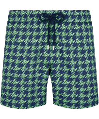 Men Others Printed - Men Stretch Swim Trunks Fish Foot, Navy front view