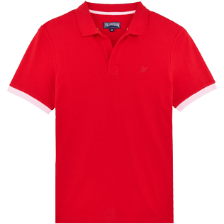 Homme AUTRES Uni - Polo en Piqué de Coton Homme Uni, Rouge laque front Homme AUTRES Uni - Polo en Piqué de Coton Homme Uni, Rouge laque front
