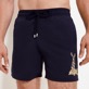 Men Embroidered Embroidered - Men placed embroidery Swim Trunks The year of the Rabbit, Navy details view 3