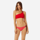 Donna Asimmetrico Unita - Top bikini donna asimmetrico in neoprene, Red polish frontworn Donna Asimmetrico Unita - Top bikini donna asimmetrico in neoprene, Red polish frontworn