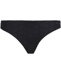 Women Classic brief Solid - Women Bikini Bottom Midi Brief Ecailles de Tortues, Black front view