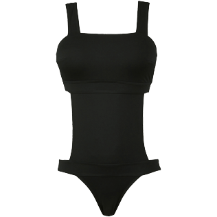 Picture of Women Trikini Solid - Women Trikini One-piece Swimsuit Solid, Black front view Picture of Women Trikini Solid - Women Trikini One-piece Swimsuit Solid, Black front view