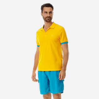 Homme AUTRES Uni - Polo en Piqué de Coton Homme Uni, Mangue frontworn Homme AUTRES Uni - Polo en Piqué de Coton Homme Uni, Mangue frontworn