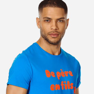 Hombre Autros Liso - Camiseta de algodón «De Père en Fils» para hombre, Hawaii blue supp1 Hombre Autros Liso - Camiseta de algodón «De Père en Fils» para hombre, Hawaii blue supp1