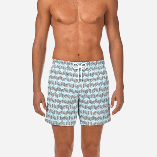 Hombre Clásico Estampado - Bañador con estampado Fishes Cube, Celeste supp1 Hombre Clásico Estampado - Bañador con estampado Fishes Cube, Celeste supp1