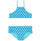 Girls Two Pieces Swimsuit Micro Waves Lazulii blue front view Girls Two Pieces Swimsuit Micro Waves Lazulii blue front view