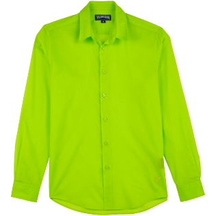 Men Others Solid - Unisex Cotton Voile Light Shirt Solid, Lemongrass front view
