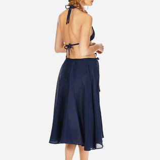 Women Others Solid - Women Cotton Voile Triangle Bra Solid, Navy backworn Women Others Solid - Women Cotton Voile Triangle Bra Solid, Navy backworn