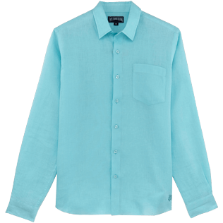 Men Others Solid - Men Linen Shirt Solid, Aquamarine front Men Others Solid - Men Linen Shirt Solid, Aquamarine front